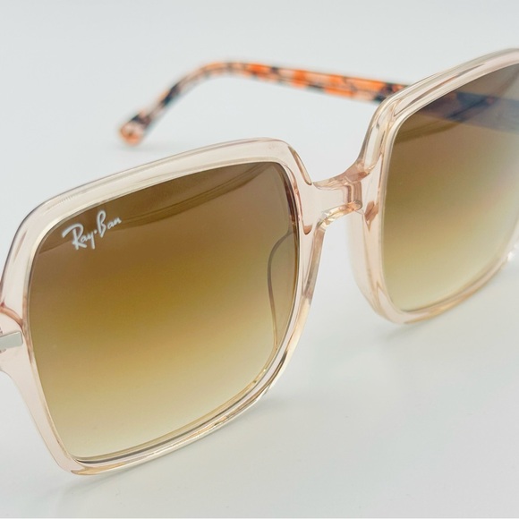 Ray-Ban Women’s Sunglasses RB1973 Square 53mm Brown w/ Gradient Brown Lens - Picture 2 of 8